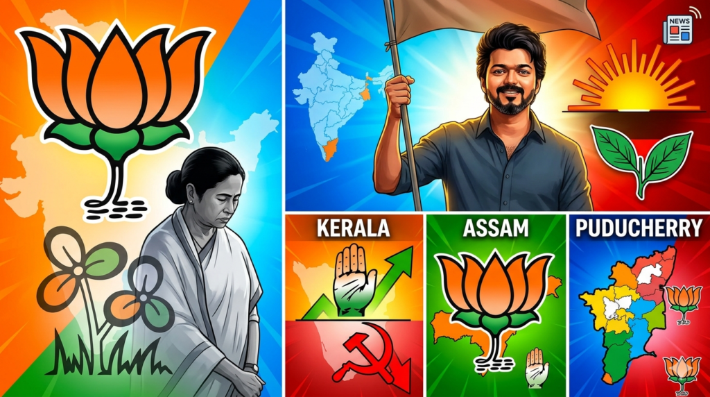  5 రాష్ట్రాల ఎన్నికల ఫలితాలు: బెంగాల్‌లో కమలం వికాసం.. తమిళనాడులో దళపతి ‘విజయ్’ ప్రభంజనం!